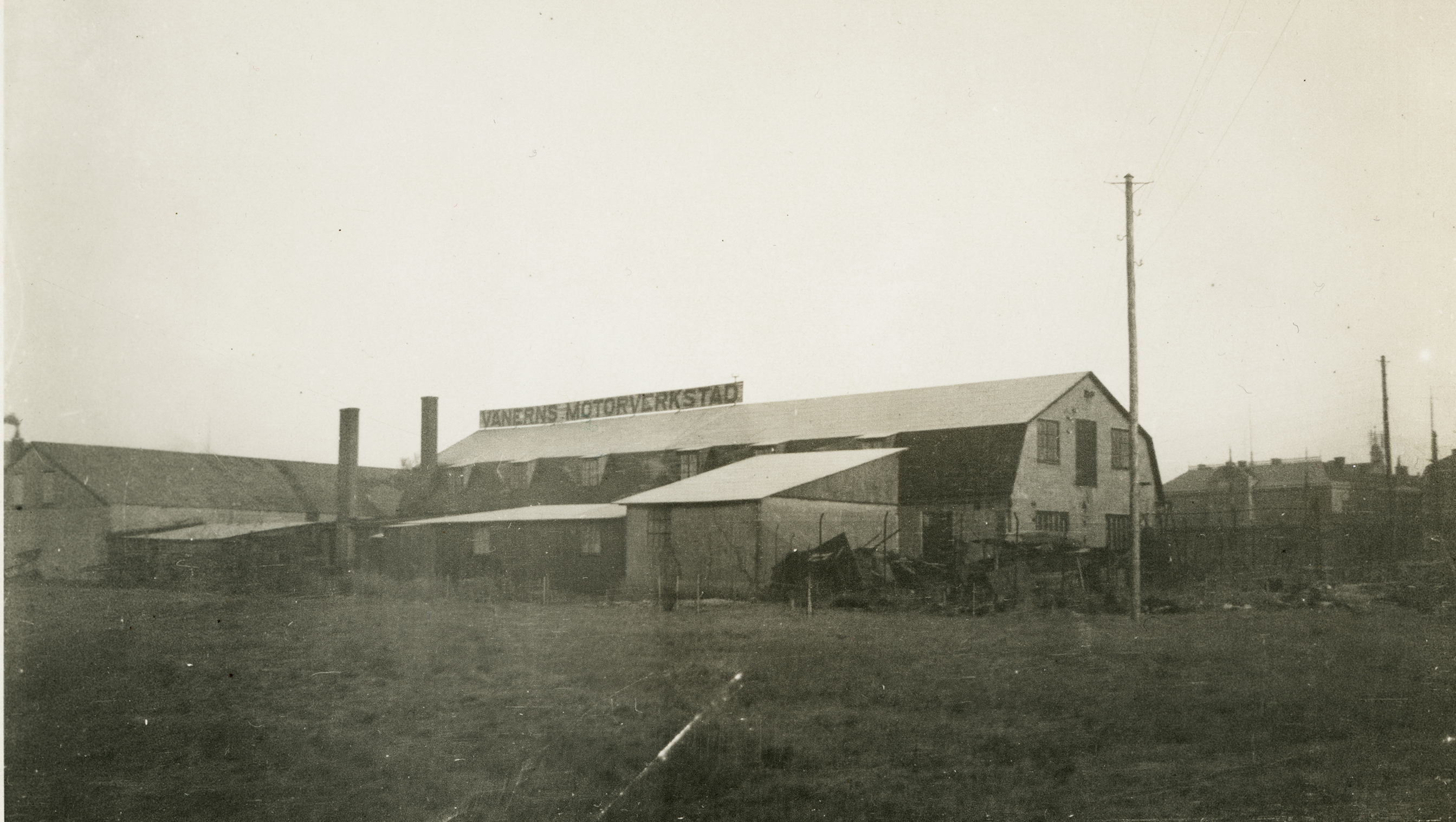 Foto på huset där Vänerns motorverkstad.