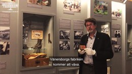 Peter Johansson berättar om tändsticksfabriken.