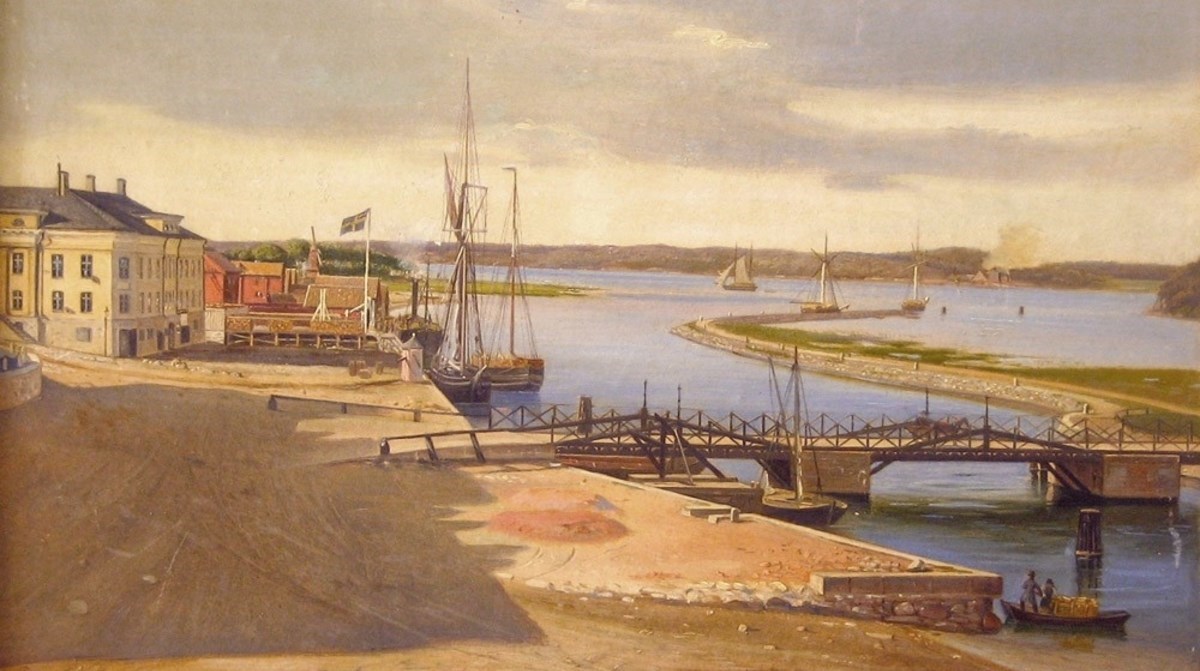 Hamnkanalen i Vänersborg målad av Balsgaard