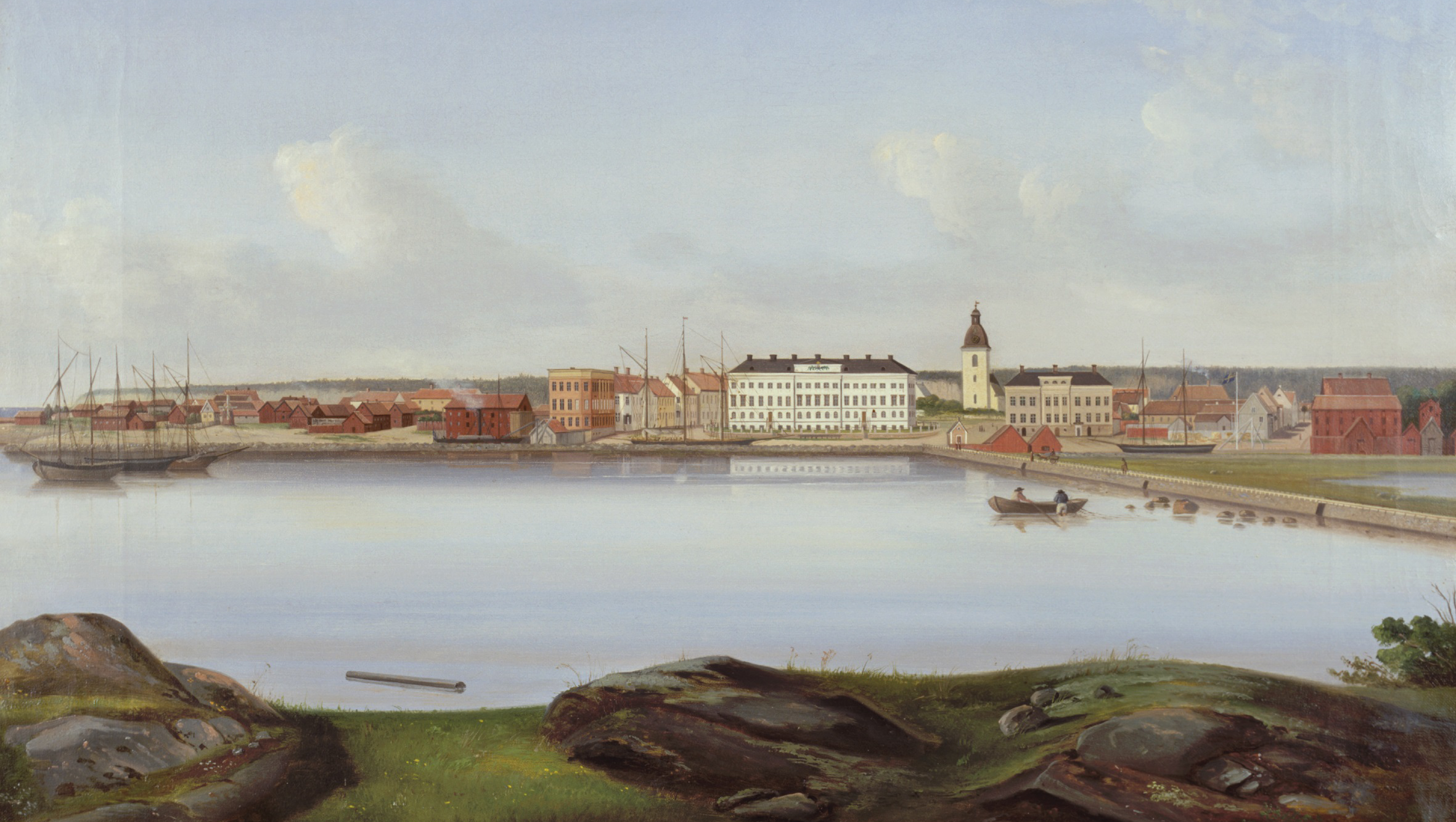 Vy över ett 1800-tals Vänersborg