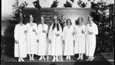Ett luciatåg från början av 1900-talet.