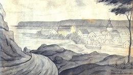 Thuns skiss över Vänersborg 1833