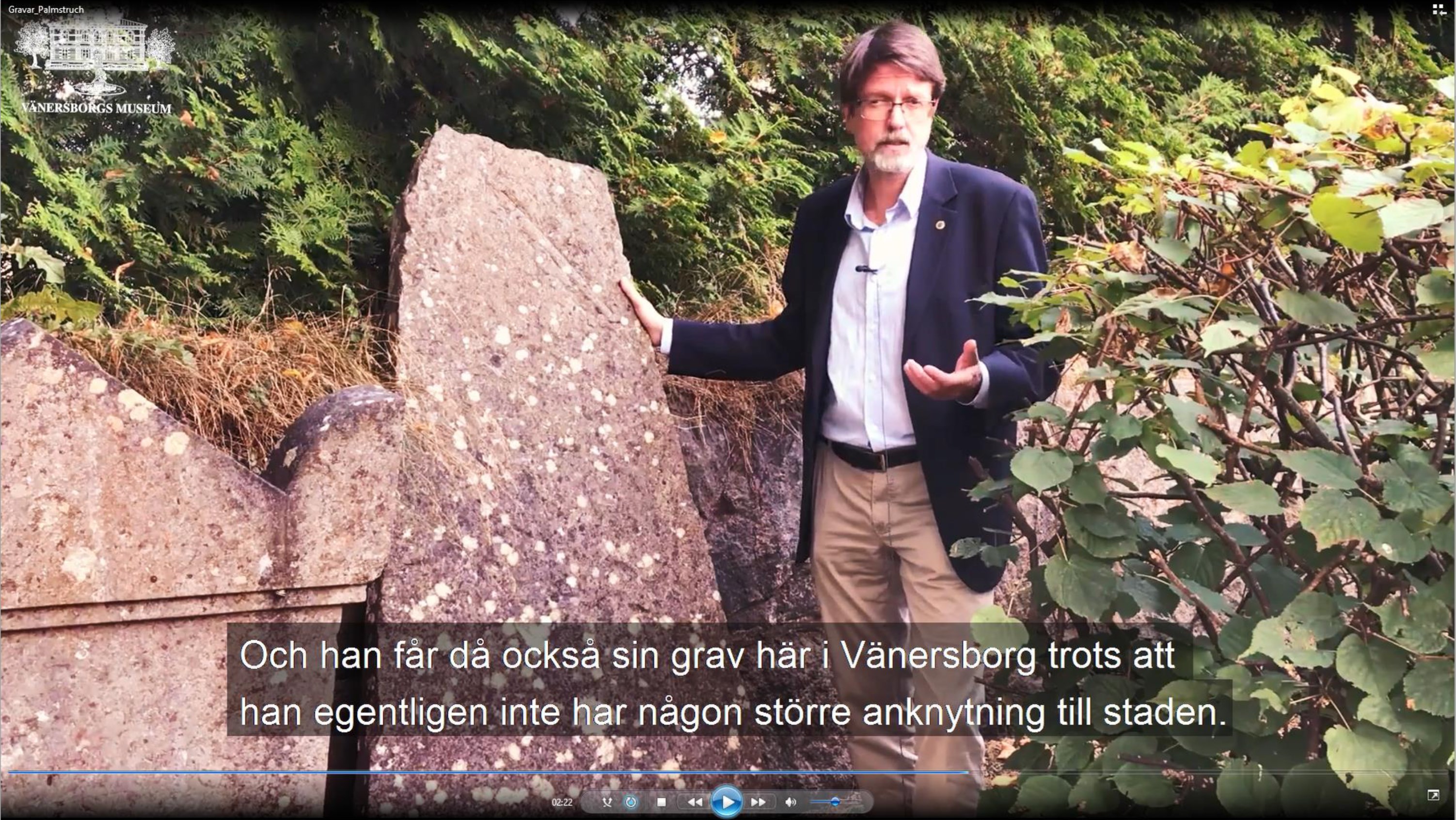 Peter johansson visar Palmstruch grav