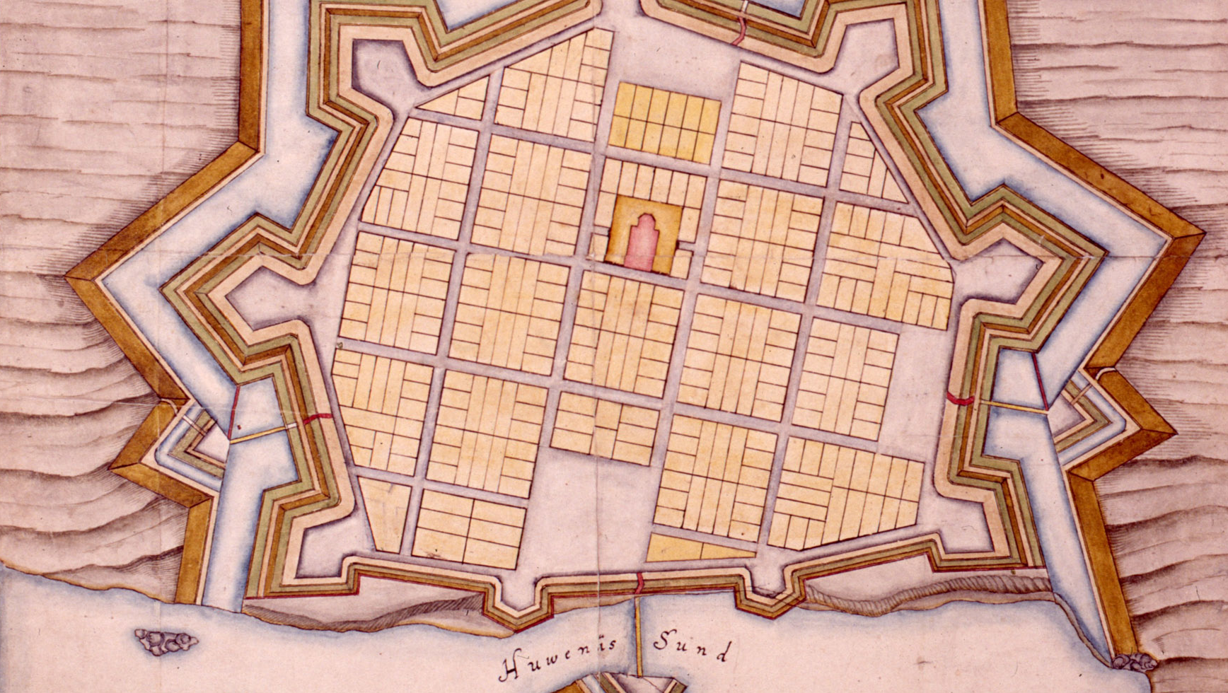 Detalj av en karta över Vänersborg.